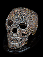 Clear and Meticulous Bedazzled skull made of clear rhinestones