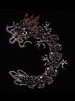 rhinestones elegant chinese dragon brooch purple