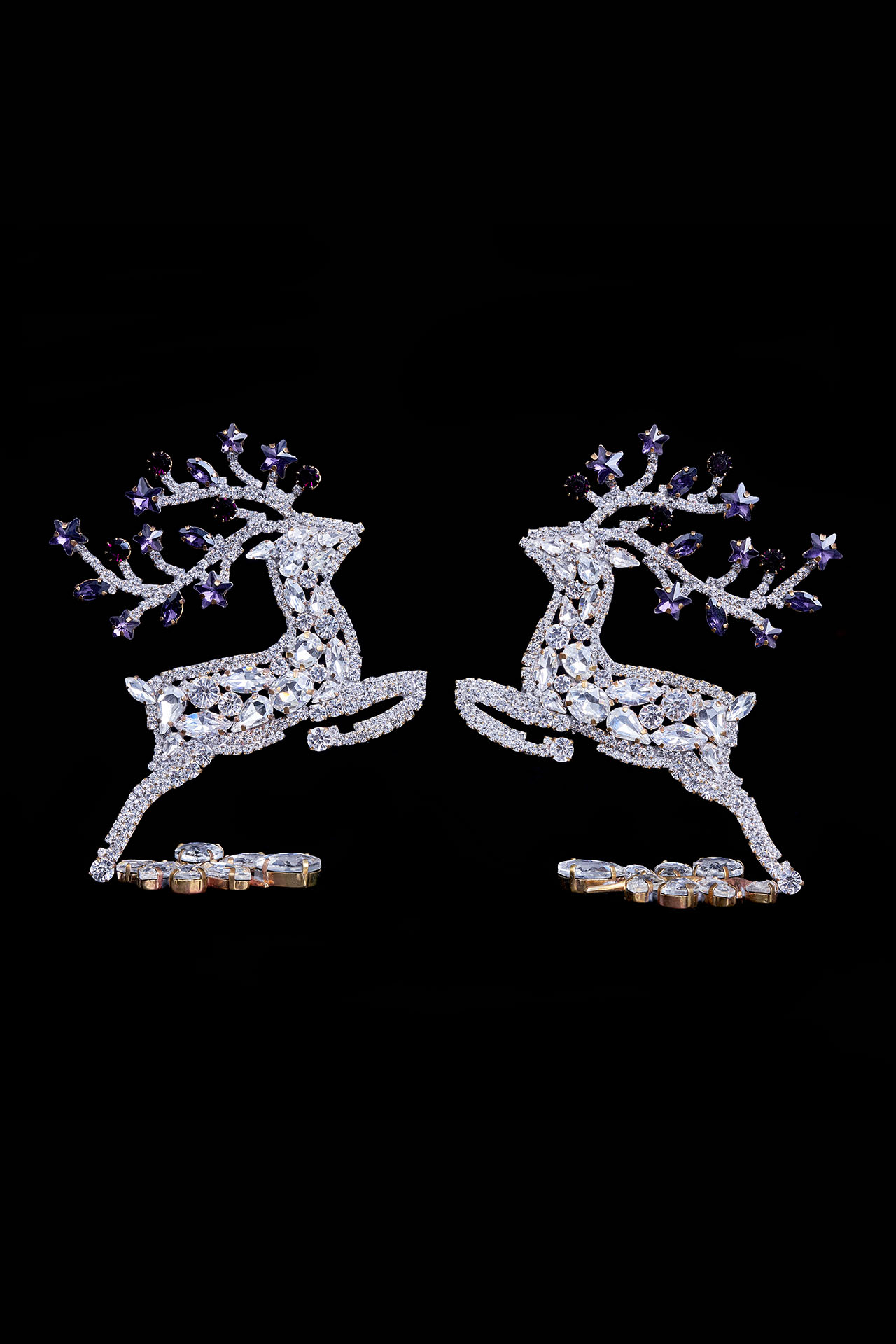 Rhinestone reindeer set for tabletop christmas decoration
