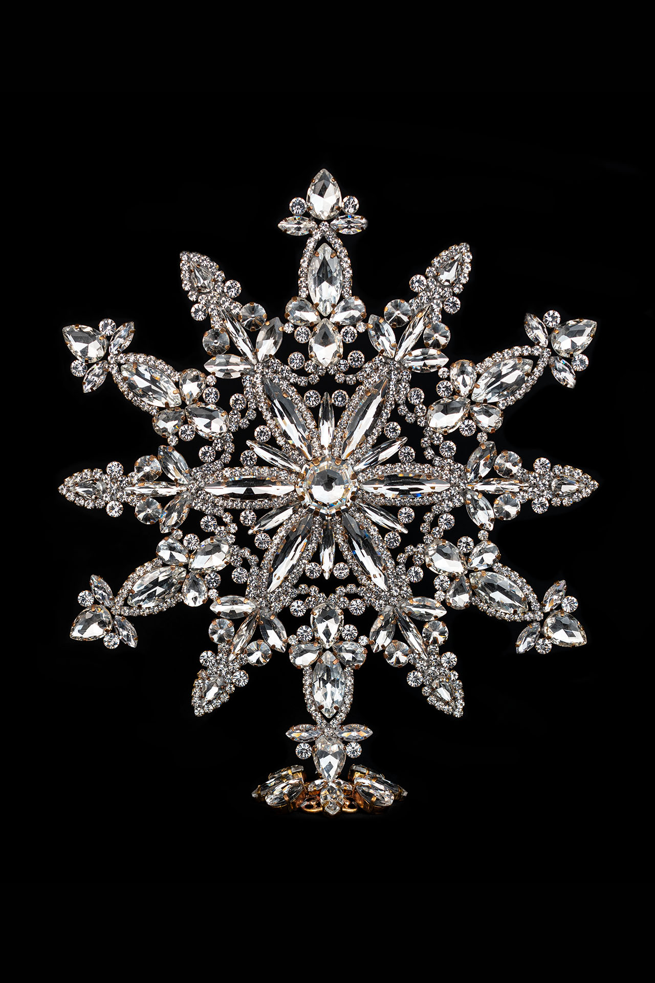 Handmade Czech rhinestone snowflake ornamets