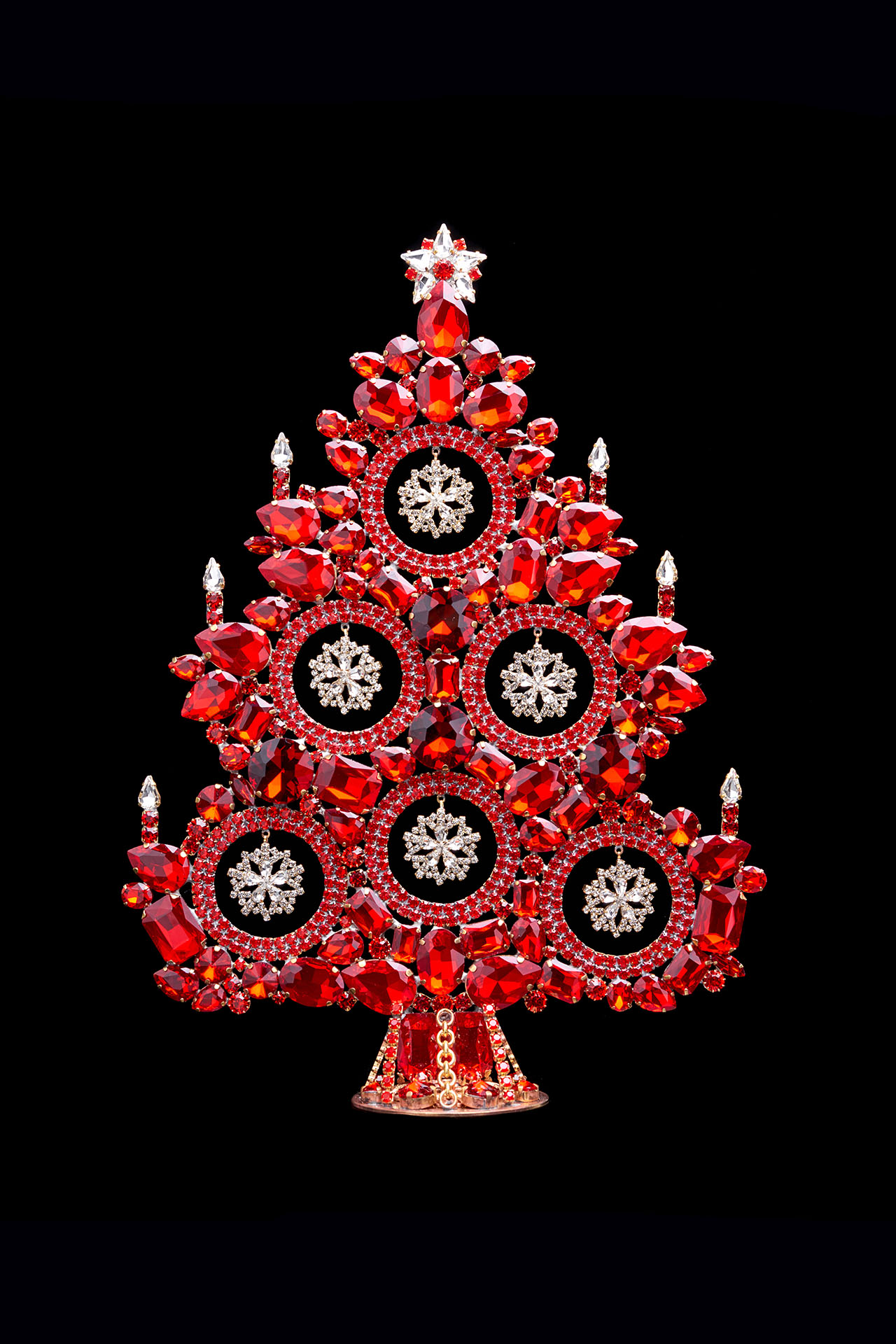Handcrafted Czech Christmas tree -  tabletop Czech Christmas tree with snowflakes decoration
