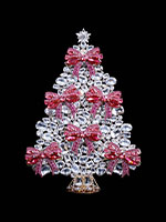 pink ribbon rhinestones christmas tree