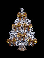 yellow ribbon rhinestones christmas tree