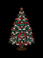 3D Festive Yule Christmas Tree festive color