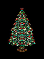3D Festive Yule Christmas Tree christmas color