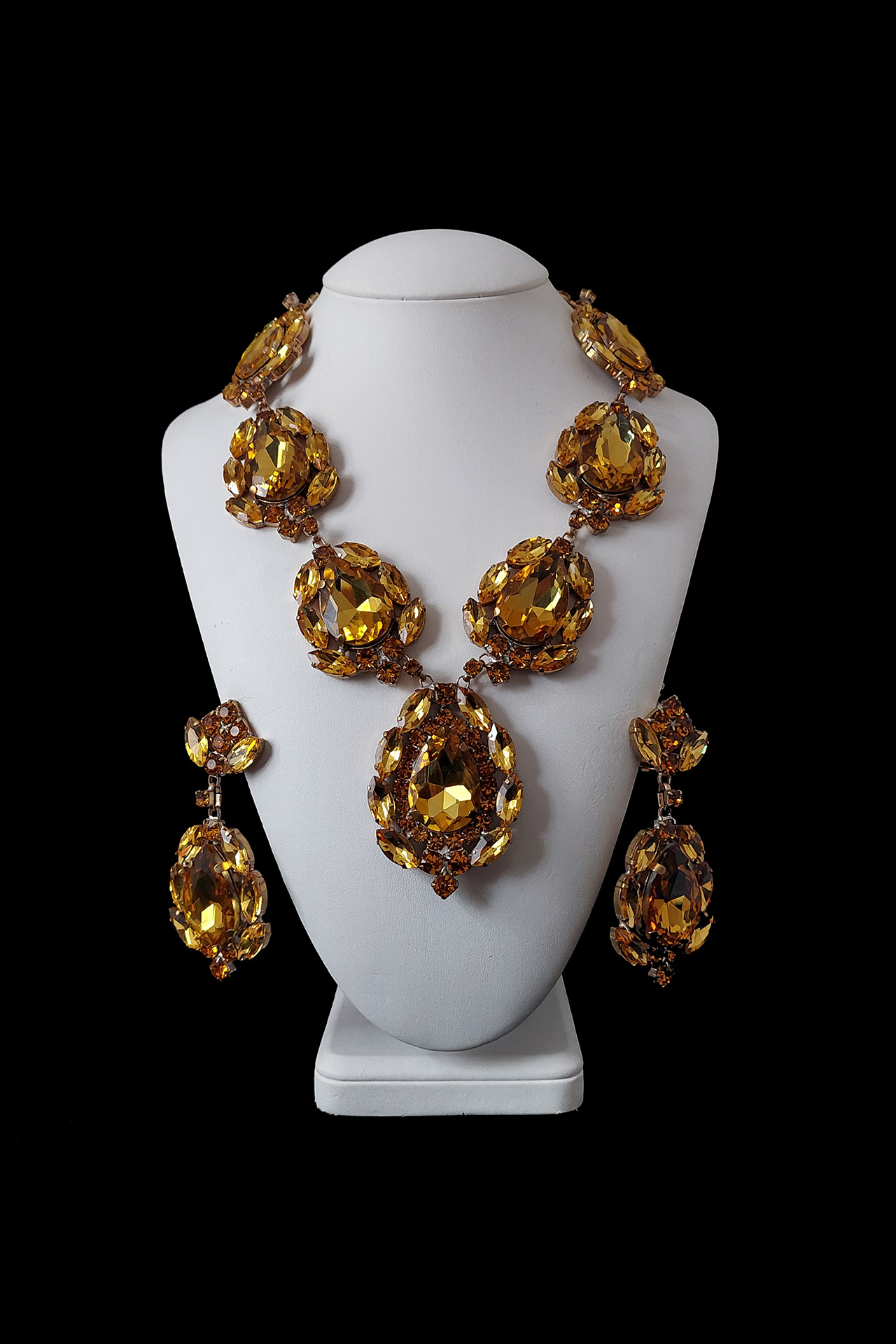 Handmade gold necklace and earrings set Sonatine