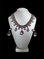 violet raindrops earrings and necklace jewelry set