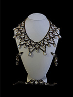 black and crystal Sunshine necklace, bracelet and earrings jewelry set 