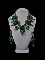 green vintage costume jewelry jewerly set taj mahal