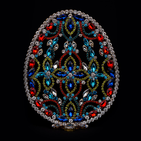 Glorious Rhinestone Easter Egg Czech Rhinestone Easter Egg with Multicoloured Crystals.