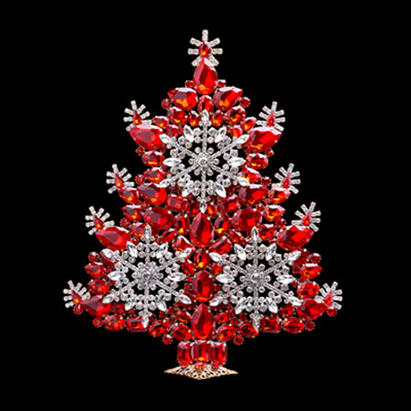 Handcrafted winter wonderland snowflake Christmas tree. 